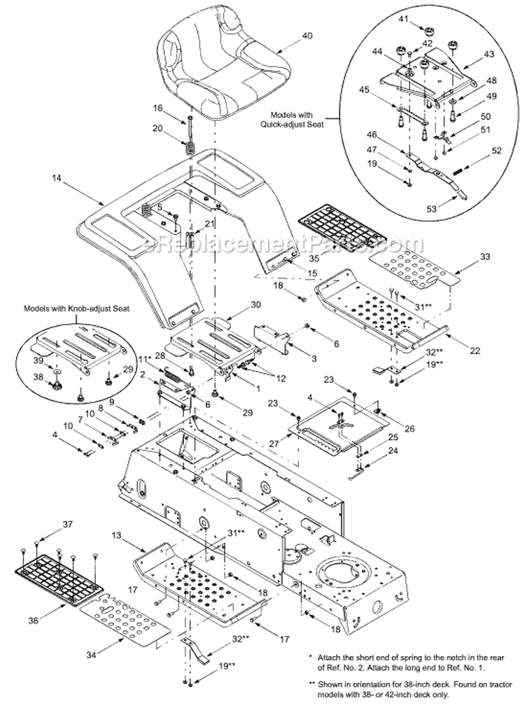 Page G Diagram and Parts List for 13AF685G700 2004 Yard Machines Lawn Tractor